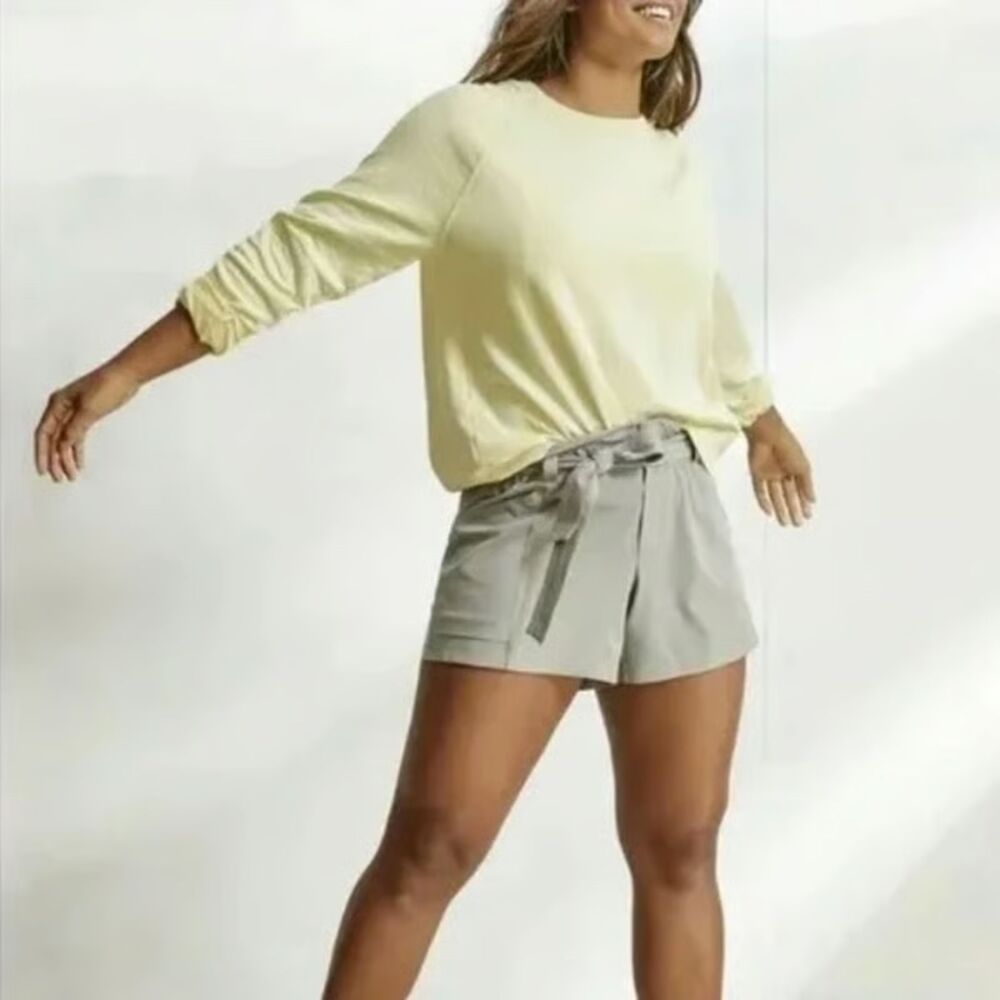 Athleta Sundown Sweatshirt "Pineapple Whip" Butter Yellow Raglan Pullover S
